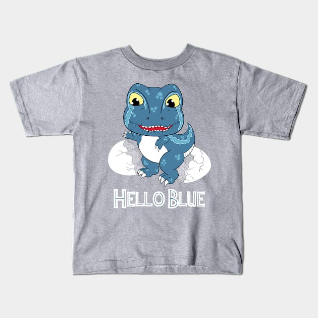 Hello BLue Kids T-Shirt by Roylemontea